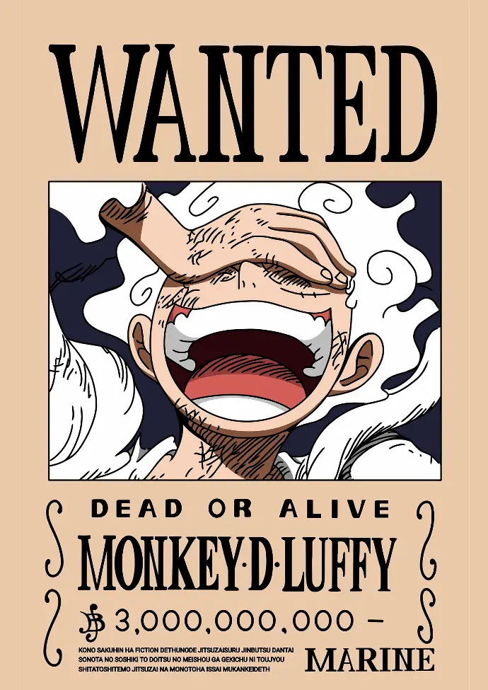 LUFFY GEAR 5 WANTED POSTER