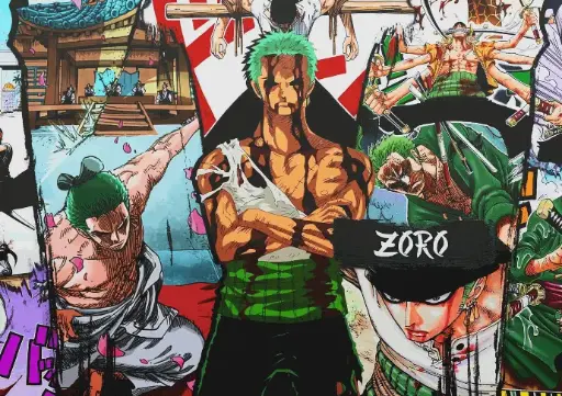 "Roronoa Zoro: Master Swordsman - Striking Manga Poster"