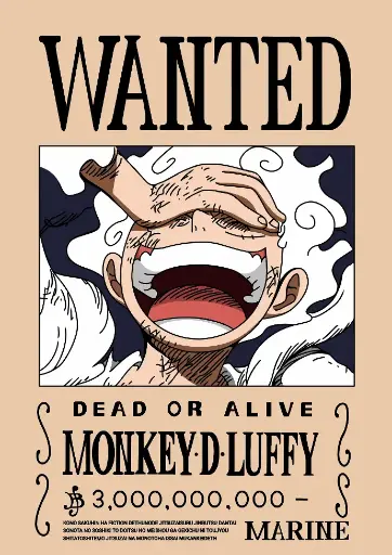LUFFY GEAR 5 WANTED POSTER